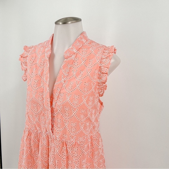 Lilly Pulitzer Briela Dress Peach Hyacinth Floral Arch Eyelet - Picture 2 of 6